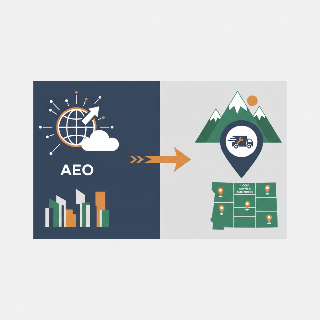 AEO vs local SEO for Colorado service businesses 2026 — featured illustration and overview